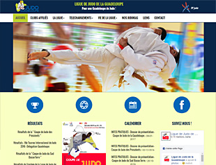 La Ligue de Judo de Guadeloupe un site réalisé par AGWANET, agence de création et de maintenance de site internet en Guadeloupe